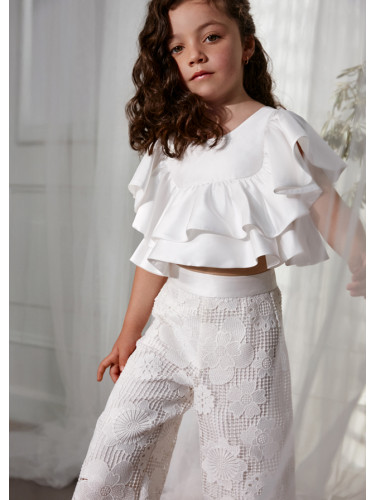 Сет от две части в бял цвят с дантела Abel & Lula