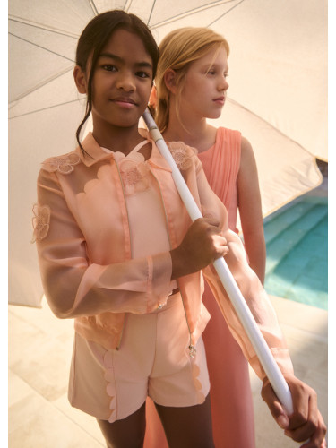 Пролетно яке в прасковен цвят с 3D цветя Abel & Lula