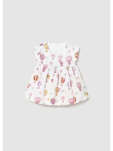 Двулицева бебешка рокля в розов цвят с щампа балони Mayoral