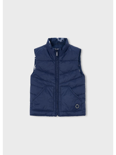 Двулицев детски елек в тъмносин цвят с щампа футболни топки Mayoral