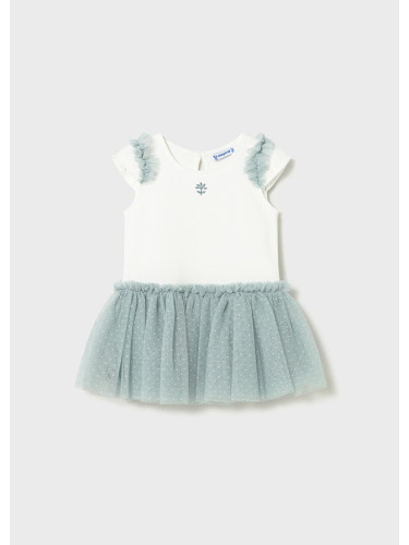 Бебешка рокля в цвят мента с тюлена долна част Mayoral