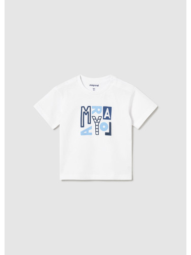 Бебешка блуза в бял цвят с надпис Mayoral