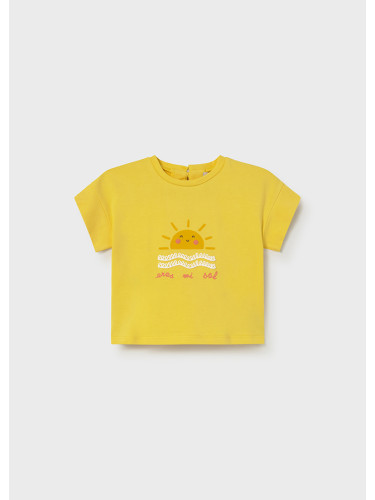 Бебешка блуза в жълт цвят с щампа слънце и надпис Mayoral