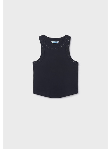 Детски рипсен топ в черен цвят с камъни Mayoral