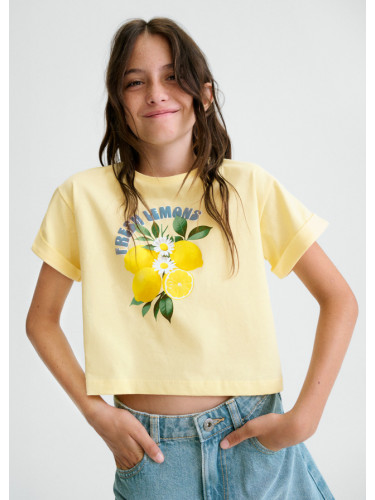Детска тениска в жълт цвят с щампа Mayoral