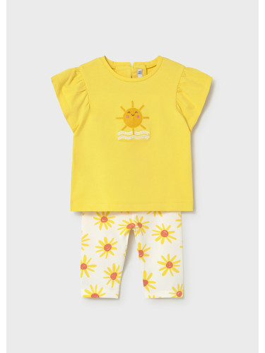 Бебешки комплект от две части в жълт цвят с принт слънце Mayoral
