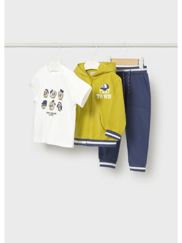 Бебешки спортен комплект от три части в жълт цвят с щампа топки Mayoral