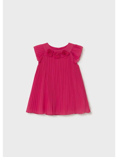 Бебешка рокля в цвят малина с рози Mayoral