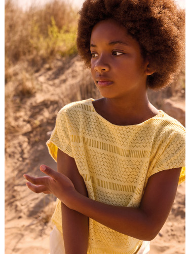 Блуза с къс ръкав в жълт цвят Mayoral