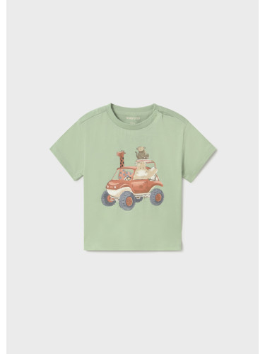 Бебешка блуза в цвят мента щампа с джип и животни Mayoral
