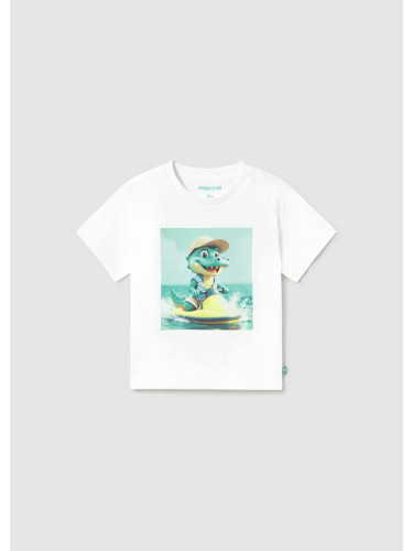 Бебешка блуза в бял цвят с щампа на крокодил Mayoral