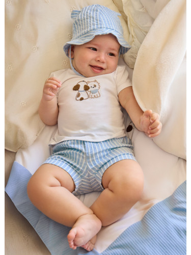 Бебешки комплект от три части в светлосин цвят на райе Mayoral