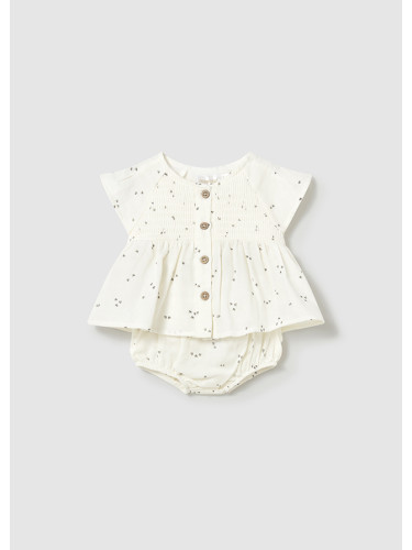 Бебешки комплект от две части в бял цвят на сърца Mayoral