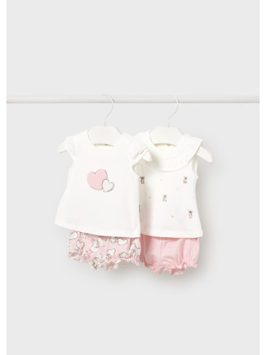 ебешки комплект от четири части в бял и розов цвят Mayoral