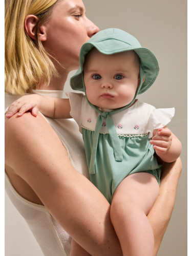 Бебешки комплект боди и шапка в тюаркоазен цвят Mayoral