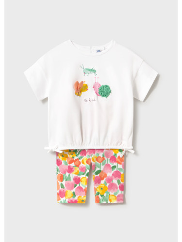 Бебешки комплект в розов цвят с щампи на цветя Mayoral