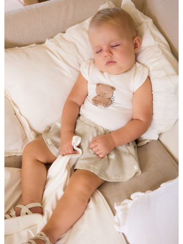 Бебешки комплект с блуза и пола с боди в бежов цвят Mayoral