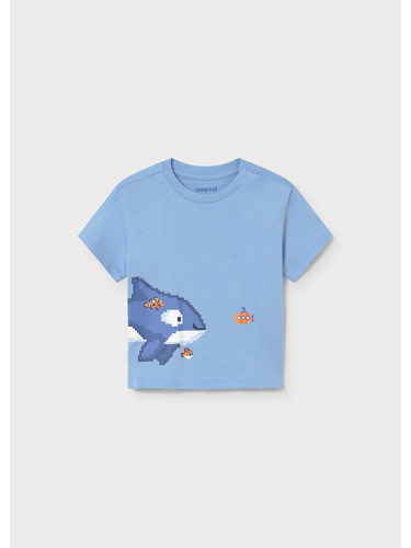 Бебешка блуза в син цвят с щампа акула Mayoral