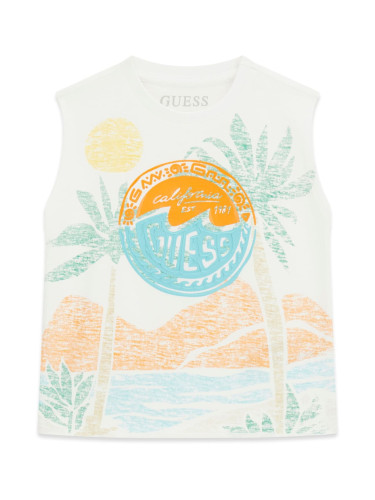 Бебешки бял потник с палми GUESS