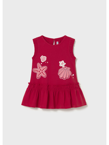 Бебешка рокля с мидички в червено