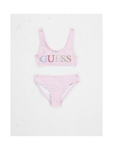 Детски бански от две части в бебешко розово Guess