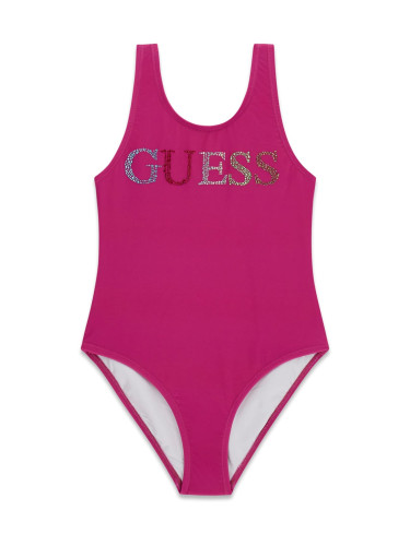 Детски цял бански в цикламен цвят Guess