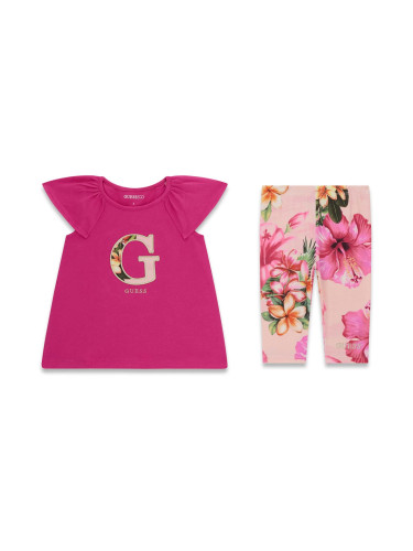 Детски комплект на цветя в розов цвят Guess