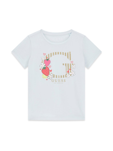 Бебешка тениска с ягоди в бял цвят Guess