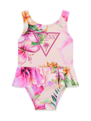 Бебешки цял бански с щампи на цветя Guess