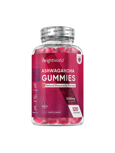 УЕЙТ УЪРЛД АШВАГАНДА ГЪМИ С ВКУС НА МАЛИНА желирани таблетки * 120 