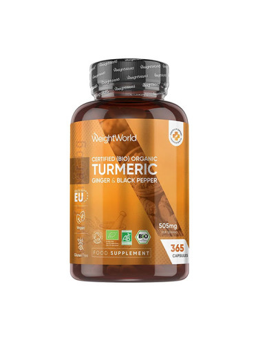 УЕЙТ УЪРЛД КУРКУМА С ЖИНДЖИФИЛ И ЧЕРЕН ПИПЕР капсули * 365 