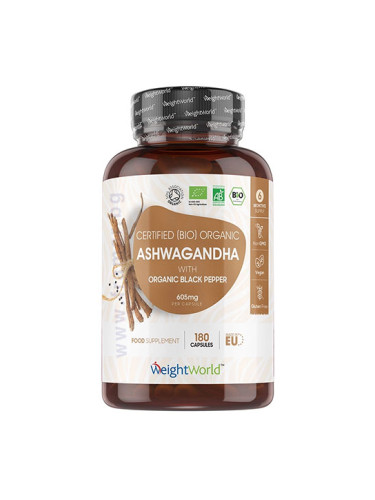 УЕЙТ УЪРЛД АШВАГАНДА + ЧЕРЕН ПИПЕР капсули * 180 