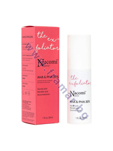 НАКОМИ НЕКСТ ЛЕВЪЛ СЕРУМ ЗА ЛИЦЕ С AHA И PHA КИСЕЛИНЕН ЕКСФОЛИАНТ 30% 30 мл
