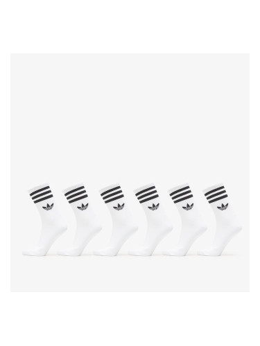 Чорапи adidas 3-Stripes Crew Socks 6 Pairs White L