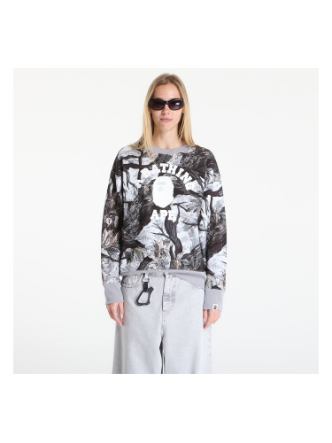 Суитшърт A BATHING APE Tree Edge Camo College Relaxed Fit Crewneck Sweatshirt UNISEX White L