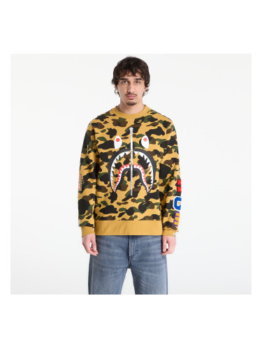 Суитшърт A BATHING APE 1St Camo Shark Crewneck Sweatshirt UNISEX Yellow L