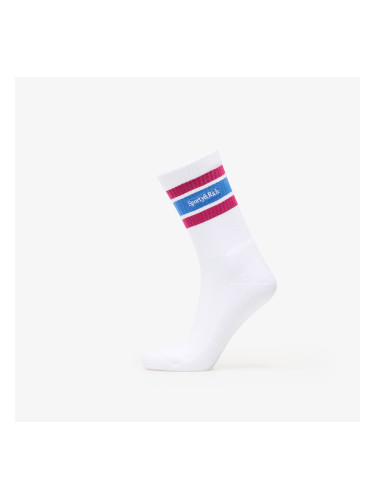 Чорапи Sporty & Rich Serif Logo Socks White/ Berry/ Azure Universal