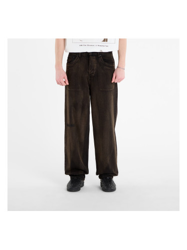Дънки PLEASURES Oil Baggy Jeans Dark Brown 28