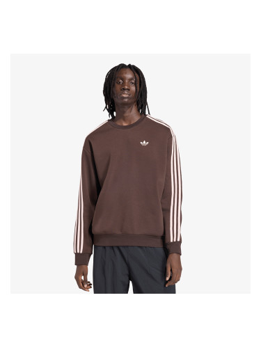 Суитшърт adidas Adicolor 3-Stripes Oversized Crewneck Aurora Coffee/ Sandy Pink L