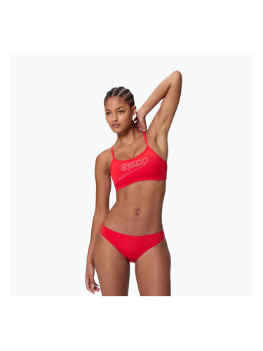Дамски бански костюм от две части Speedo Endurance+ Logo Thin Strap high risk red
