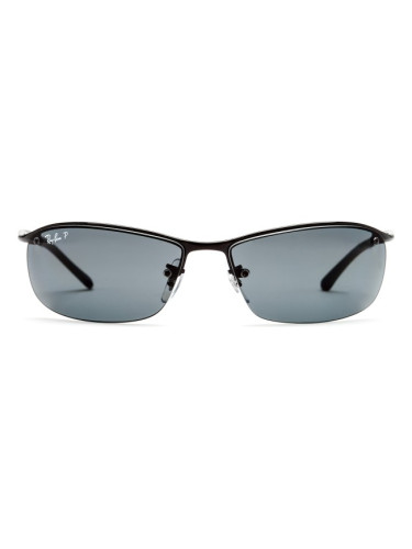 Ray-Ban RB3183 002/81 63 - правоъгълна слънчеви очила, мъжки, черни, поляризирани