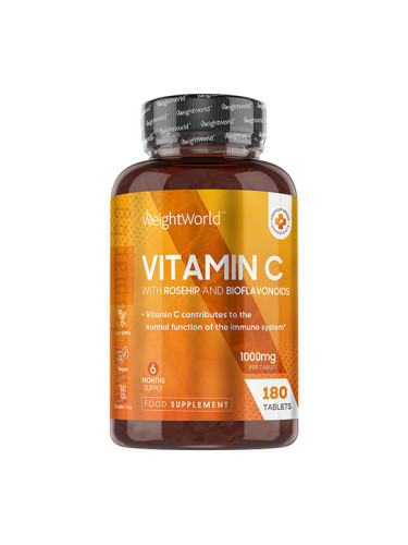 УЕЙТ УЪРЛД ВИТАМИН C 1000 мг + ШИПКА + БИОФЛАВОНОИДИ таблетки * 180 