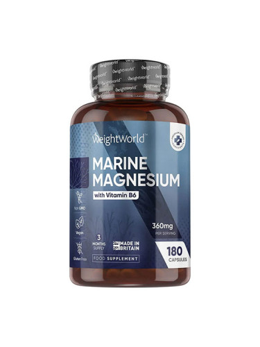 УЕЙТ УЪРЛД МОРСКИ МАГНЕЗИЙ ОКСИД + ВИТАМИН B6 капсули * 180