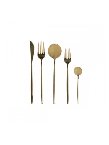 Прибори DKD Home Decor Златен Неръждаема стомана 3 x 1,5 x 13 cm 20 Части