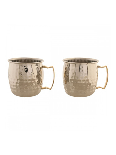 Комплект чаши 2 части Home ESPRIT Златен Сребрист Loft 480 ml (2 броя)