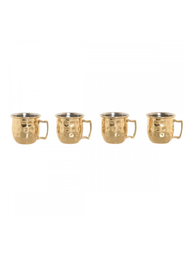 Комплект чаши 4 части Home ESPRIT Златен Loft