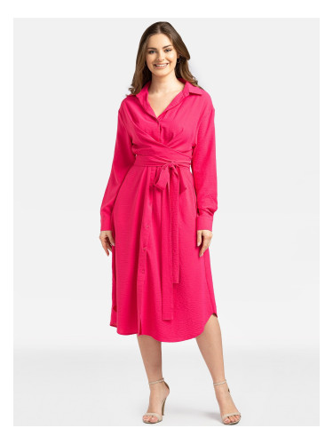 Дамска рокля-риза с предна връзка