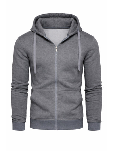 J.Style - Мъжки суитшърт с цип, тъмносив