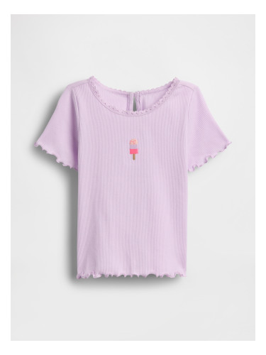 Детска оребрена тениска GAP - Момичета