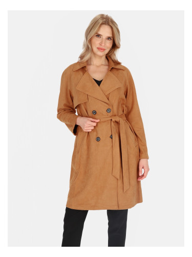 PERSO Дамски тренчкот от изкуствен велур